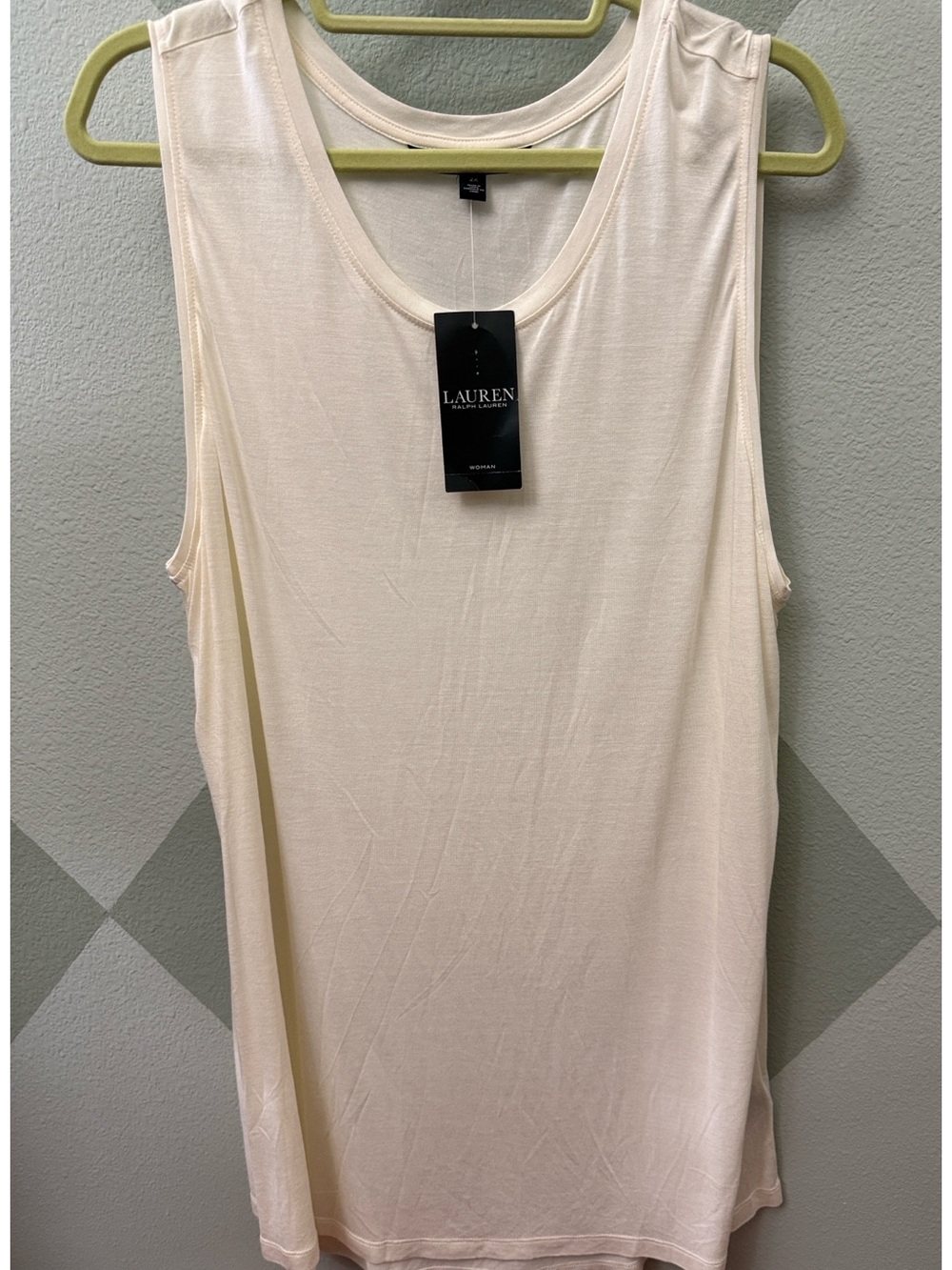 Ralph Lauren Women’s Scoop Neck Tank Top - Cream 2X
